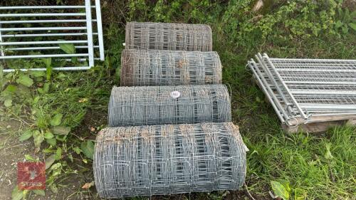 4 ROLLS OF STOCK NETTING APPROX 3' HIGH