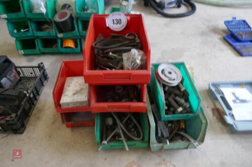 7 LRG TUBS OF NUTS, BOLTS & FIXINGS(130)
