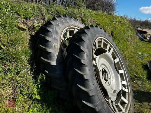 PAIR OF 12.4 R46 ROW CROP WHEELS & TYRES