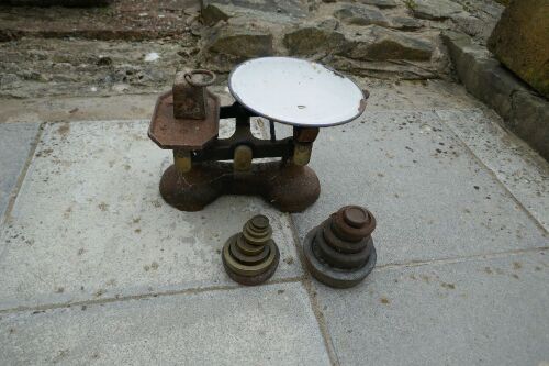 ANTIQUE SCALES AND WEIGHT