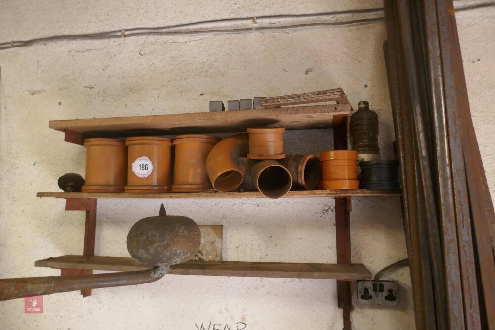 VARIOUS PLASTIC DRAIN PIPE FITTINGS
