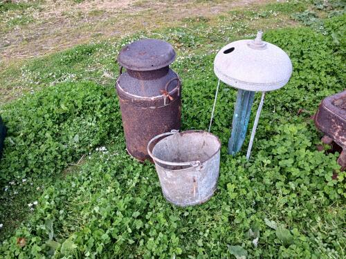 MILK CHURCH, CHURN COOLER & COAL SCUTTLE