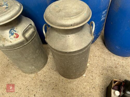 2 ALUMINIUM MILK CHURNS