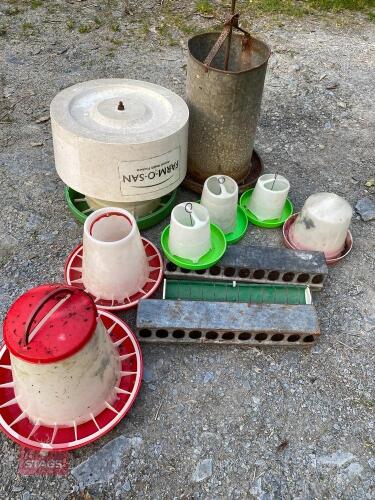 ASSORTED POULTRY FEEDERS/ DRINKERS