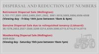 DISPERSAL & REDUCTION LOT NUMBERS