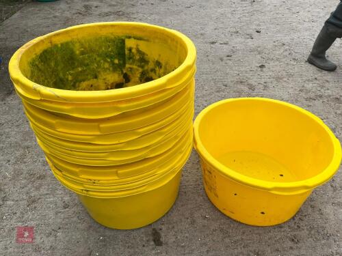 12 YELLOW EQUINE/STORAGE/PLANT TUBS