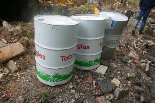 3 205 LITRE METAL OIL DRUMS