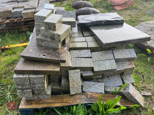 2 PALLETS OF GRANITE BLOCKS/SETS