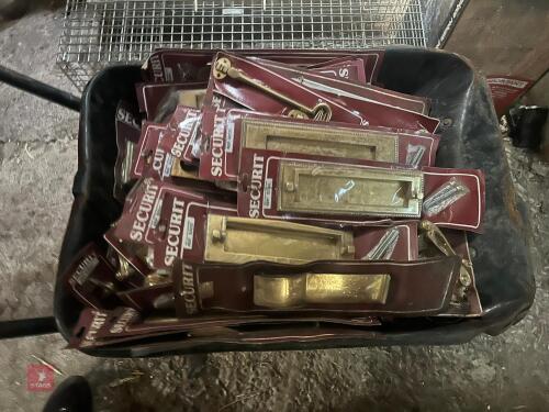 LARGE QTY OF BRASS LETTERBOXES ETC