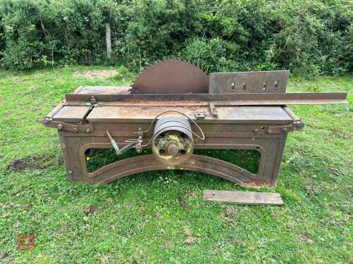 VINTAGE BELT DRIVEN SAW BENCH