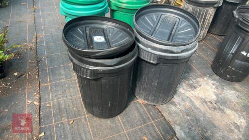 2 BLACK DUSTBINS