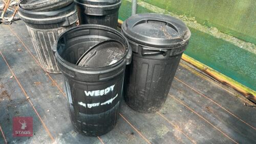 2 BLACK DUSTBINS