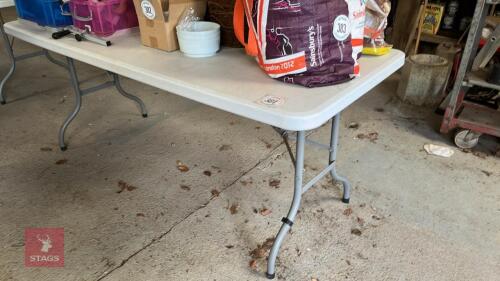 6'X2'6 HEAVY DUTY PLASTIC FOLDING TABLE"