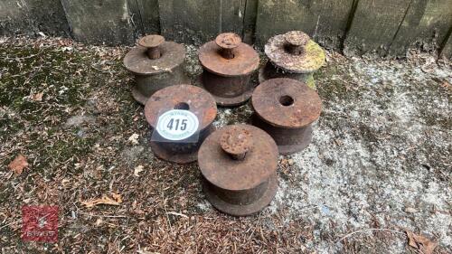 CAST IRON WHEELS/ROLLERS