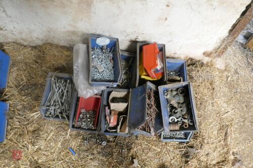 QTY OF TUBS OF NUTS, BOLTS & SCREWS