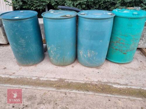 4 GREEN 200L BARRELS