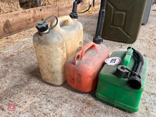 5 PLASTIC FUEL CANS (230)