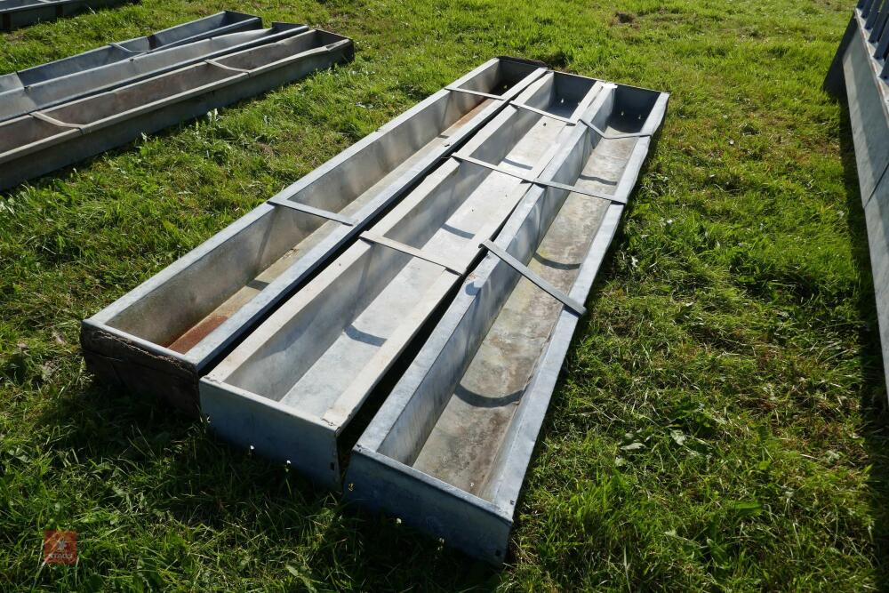 3 9' GALVANISED GROUND FEED TROUGHS