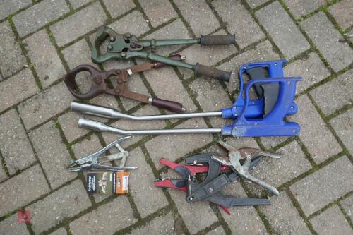 BOX OF CATTLE HUSBANDRY EQUIPMENT