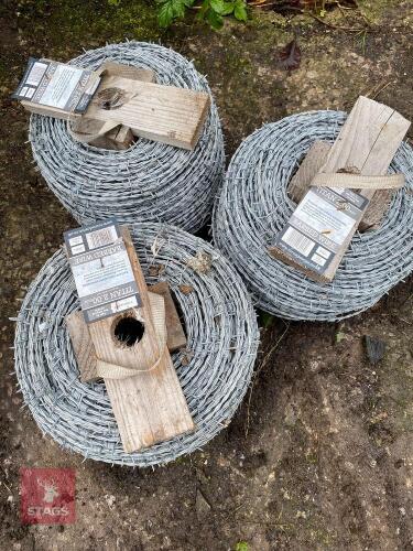 3 X BARBED WIRE ROLLS