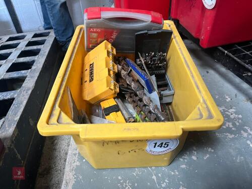 BOX OF DRILL BITS ETC (145)