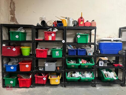 4 X PLASTIC SHELVING UNITS (152)