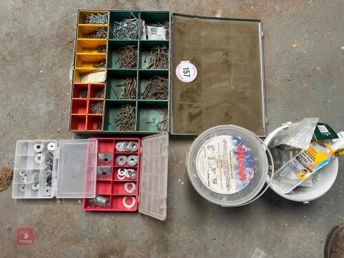 LRG QTY OF SCREWS/BOLTS/WASHERS ETC (157