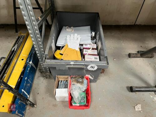 SAFETY EQUIPMENT & BOXES OF BOLTS (265)