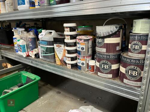 LRG QTY OF PAINTS WOOD FILLERS ETC (234)