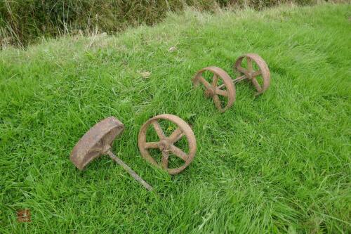 4 VINTAGE METAL WHEELS
