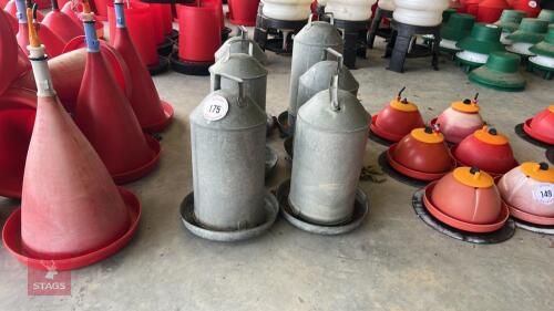 6 ELLEX GALVANISED POULTRY DRINKERS