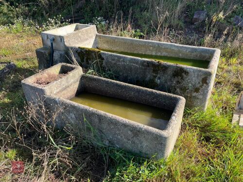 2 CONCRETE WATER TROUGHS/PLANTERS