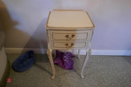 ORNATE 2 DRAWER BEDSIDE TABLE