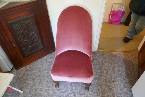 PINK FABRIC BEDRROOM CHAIR