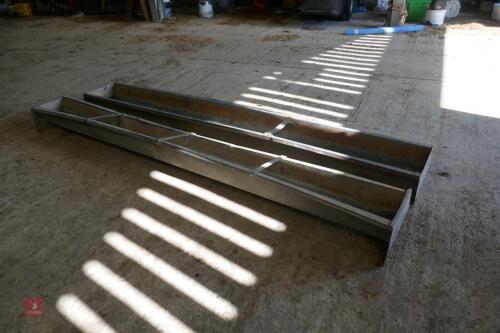 2 X 9' GALVANISED GROUND FEED TROUGHS