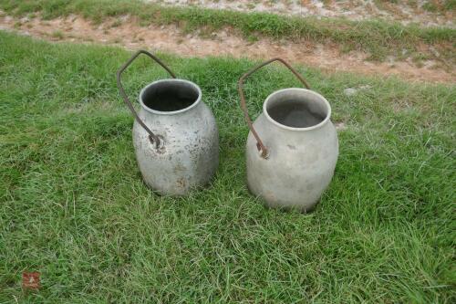 2 ALUMINIUM MILK BUCKETS