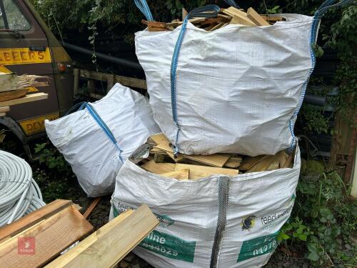 3 DUMPY BAGS OF MIXED TIMBER OFFCUTS