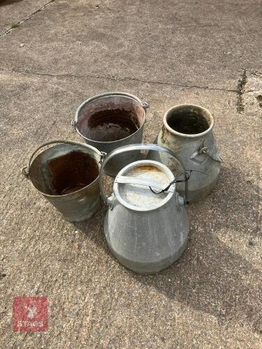 2 MILKING BUCKETS & 2 GALVANISED BUCKETS
