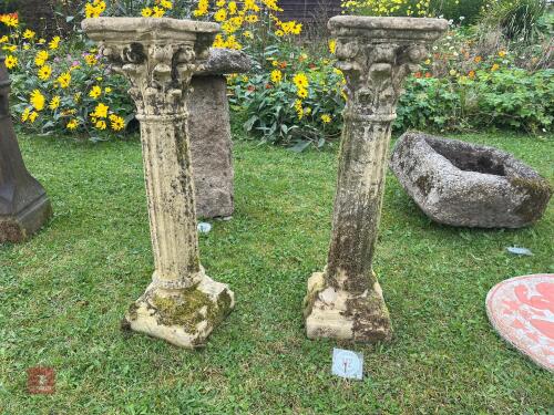 PAIR OF STONE PILLARS (112)