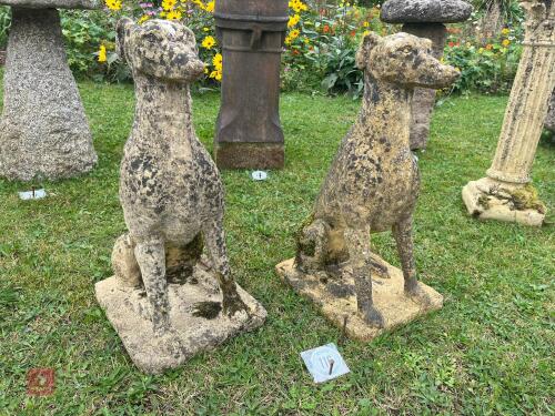 PAIR OF STONE DOGS (116)