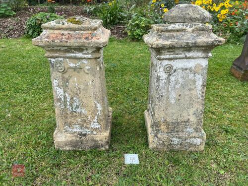 PAIR OF ORNATE CHIMNEY POTS (118)
