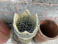2 ORNATE CHIMNEY POT/PLANTERS - 2