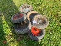 6 WHEELBARROW WHEELS & TYRES - 2