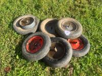 6 WHEELBARROW WHEELS & TYRES - 3