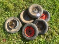 6 WHEELBARROW WHEELS & TYRES - 5