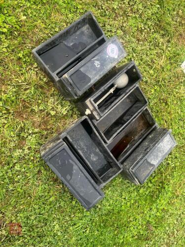 4 PLASTIC WALL MOUNTED DRINKING TROUGHS