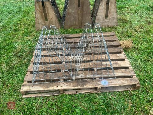 2 GALVANISED HOOK-OVER HAY RACKS