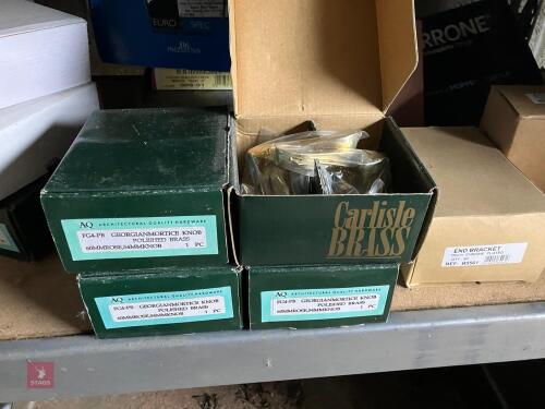 4 BRASS DOOR HANDLES
