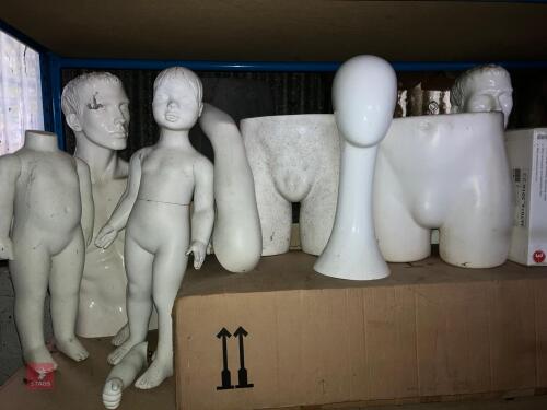 2 CHILD MANNEQUINS AND SEVERAL PARTS