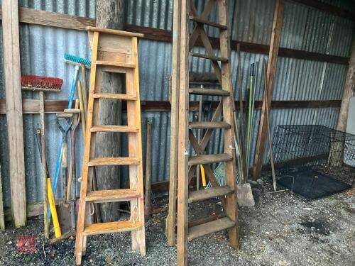 2 WOODEN STEP LADDERS